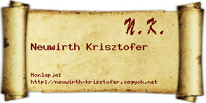 Neuwirth Krisztofer névjegykártya