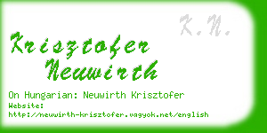 krisztofer neuwirth business card